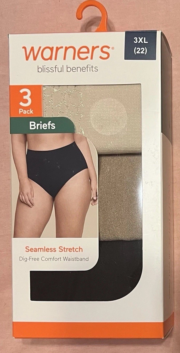 Warner’s Blissful Benefits Seamless Microfiber Comfort Waistband Brief FREE SHIP