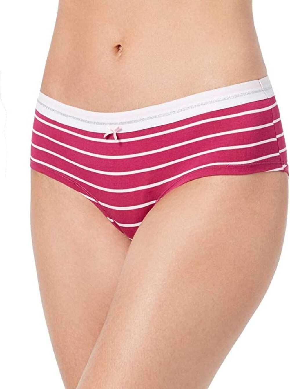 Jenni by Jennifer Moore Women’s Cotton Hipster Panty Pink Stripe XL