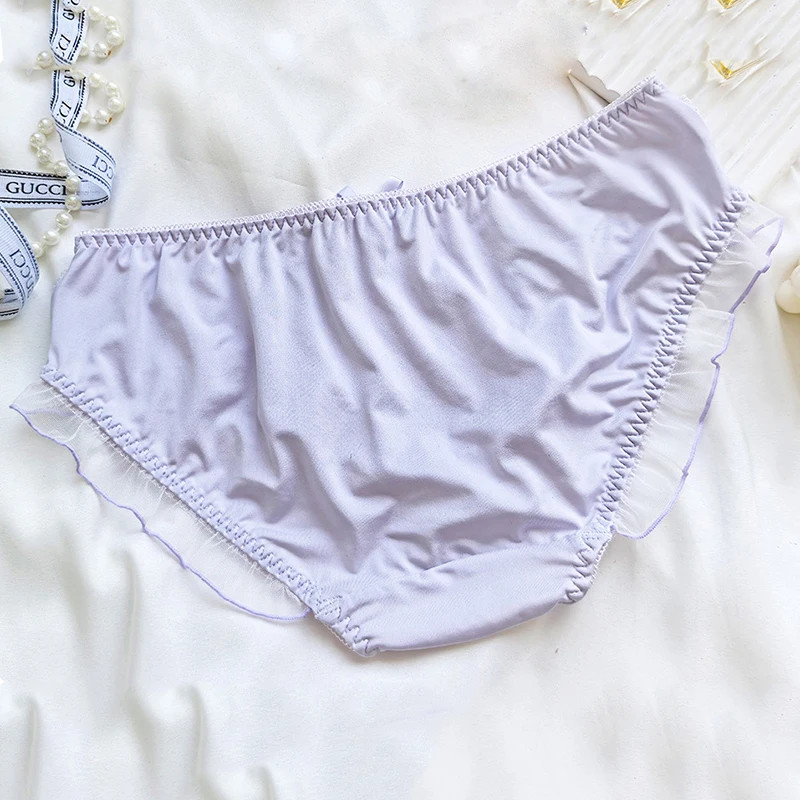 Ruffle Trim Panties Mid Rise Floral Soft Breathable Panty Women’s Underwear