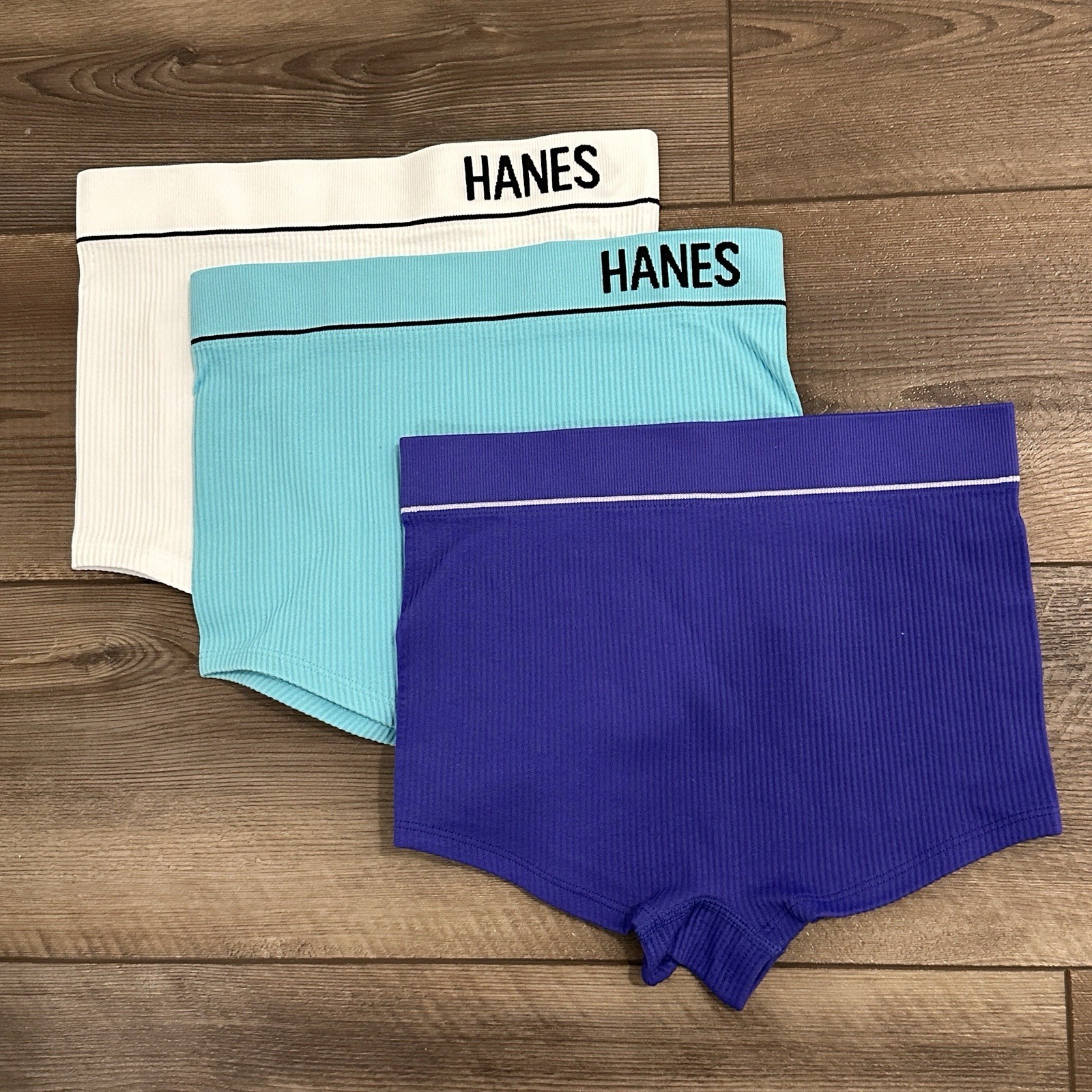 Hanes Women’s Originals Seamless Stretchy Ribbed Boyfit Panties Set Size Small