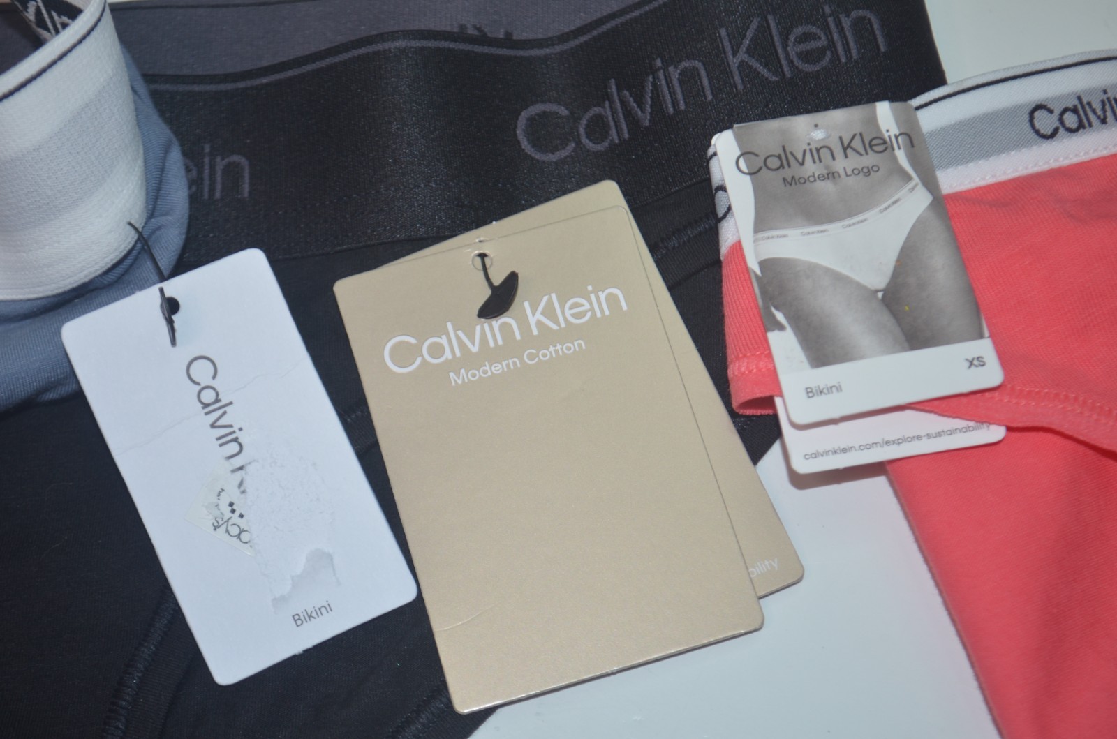 3 Pack CALVIN KLEIN Carousel Logo Cotton Blend Bikini Underwear Sz XS