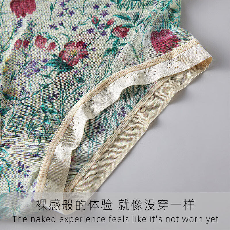 100% Mulberry Silk Underwear Women Briefs Thin Silk Panties 2 Layers Crotch