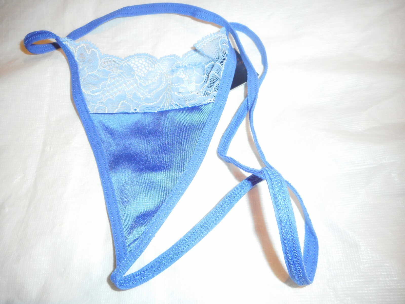 Frederick’s Of Hollywood Blue/White Floral G Sring Panty Sizes M,L,& XL