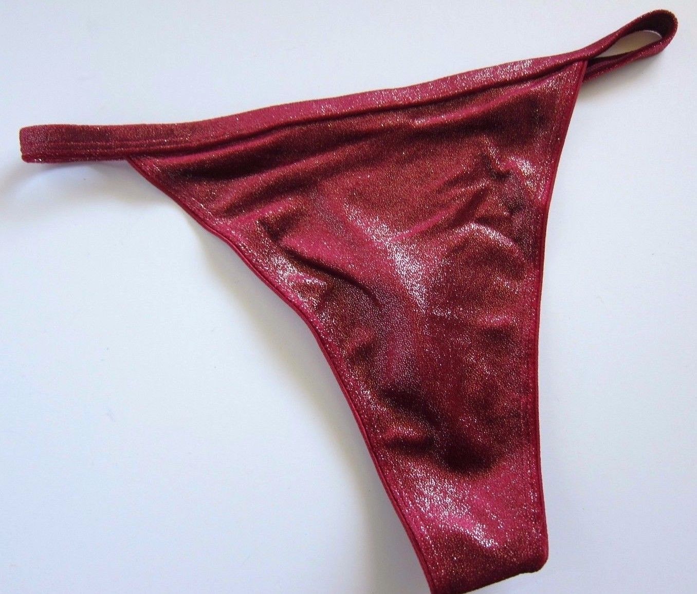 1 NEW Express VINTAGE 90s High Cut Glitter Velvet-Like Thong Panties MEDIUM