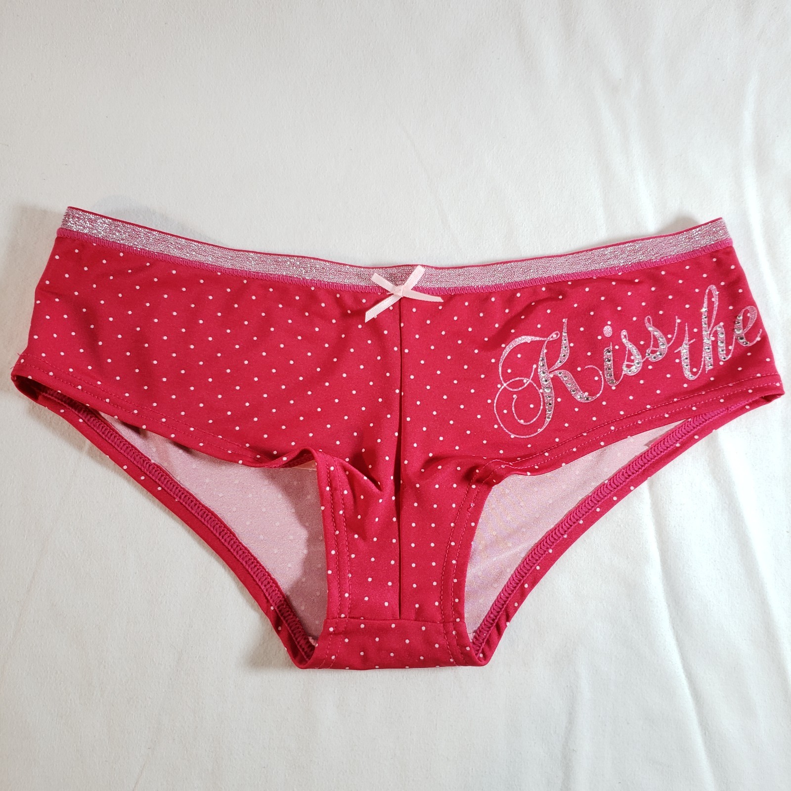 Victoria’s Secret Sexy Little Things Satin Cheeky Small Red KISS THE BRIDE