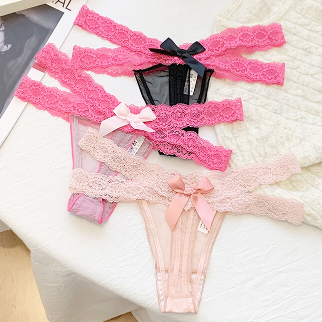6 Pack Lot Sexy Womens Lace Panties Thongs G string Sheer Underwear Lingeries