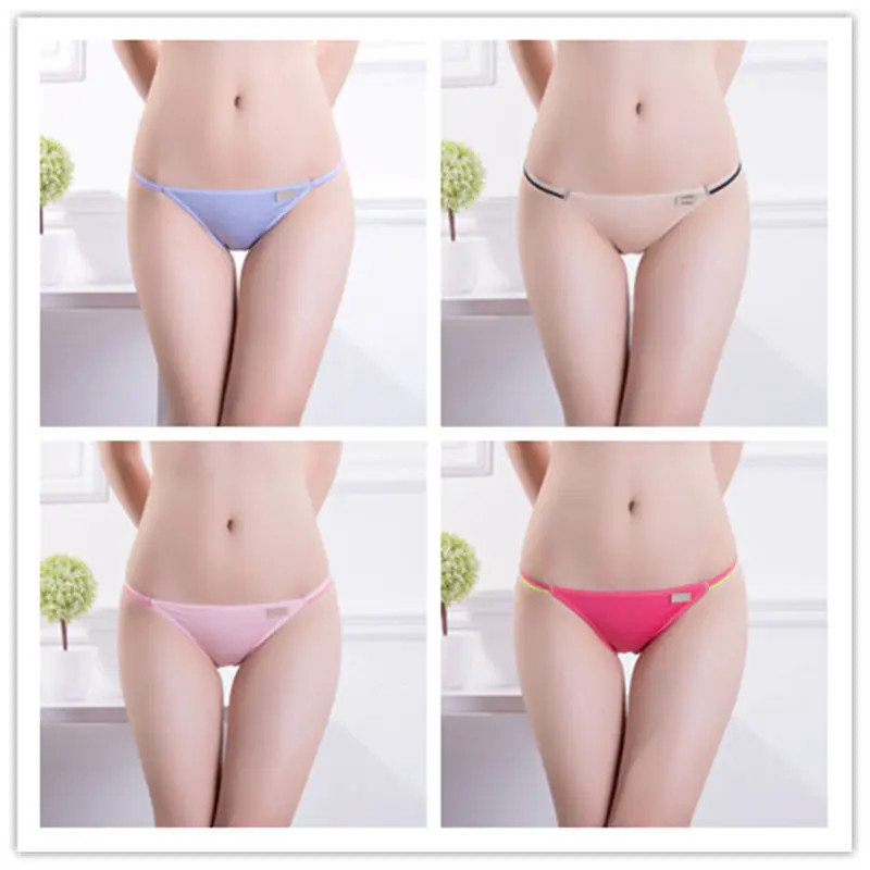 Low Rise Cotton Bikini Panties Women Seamless Soft Stretch Comfort Briefs 4 Pcs