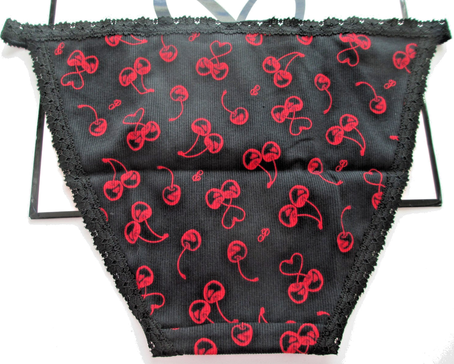 VICTORIA’S SECRET PINK Wink Cotton String Bikini Panty S M L XL Black Red Cherry