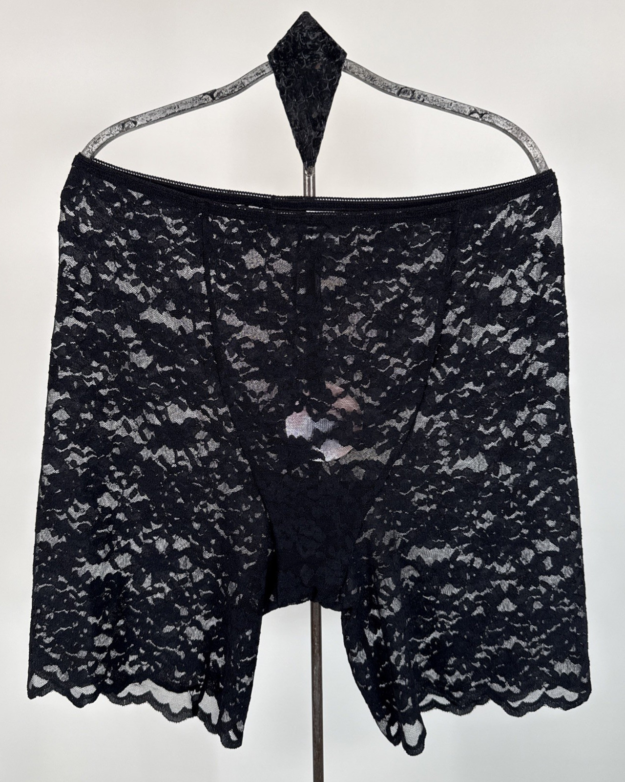 Lace Slip Shorts Granny Panties Black Stretch Lace New Size L Pantyloon Bloomers