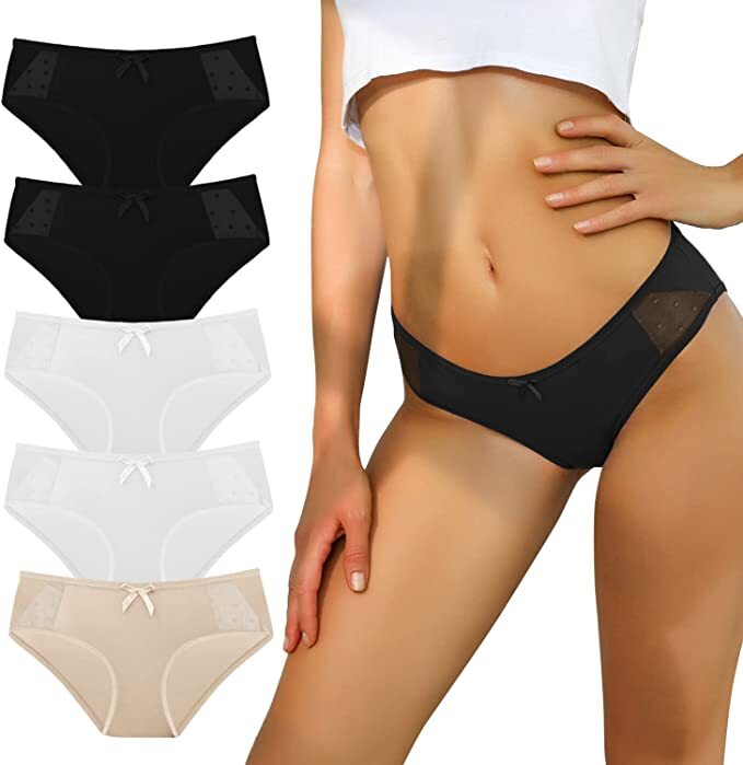 5 Pack Microfiber Knickers Breathable Underwear 2XL Silk Antibacterial (B15R03