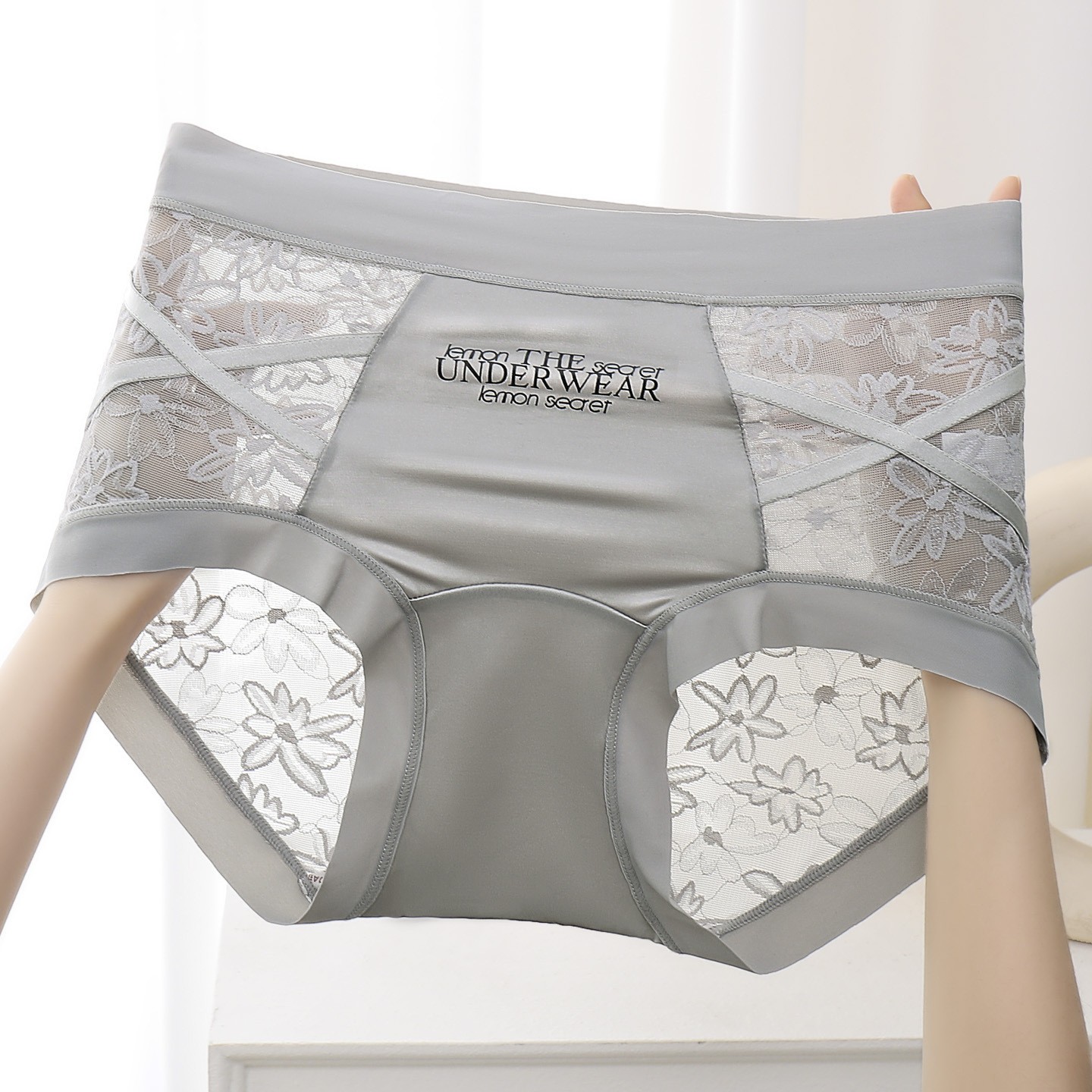 3PCS Women Sexy Breathable Tummy Control Push Up Panties Antibacterial Shapewear