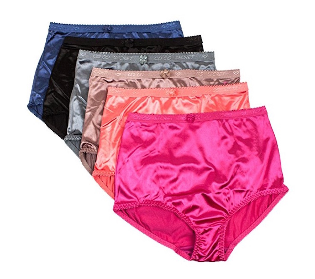 6 12 PRETTY SATIN BIKINIS Style PANTIES Womens Underwear #38301 COCO S M L XL
