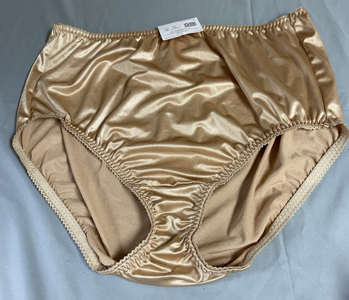 Vanity Fair Undershapers Light Control Satin Nylon Brief Panties Beige Size 4XL