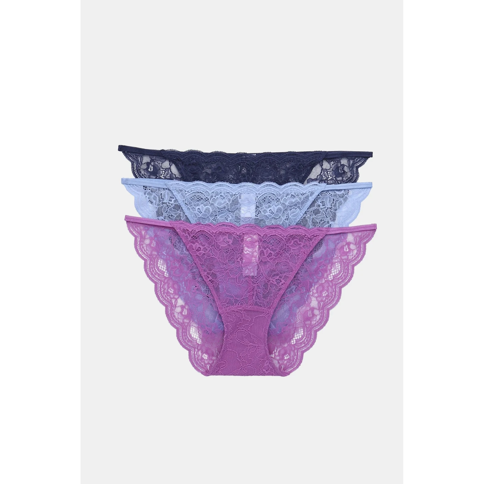 Joyspun Scalloped Lace String Bikini Panty 3-Pack Size XXXL (22) New!