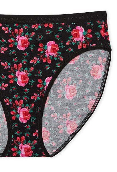 M L XXL Black Pink Red Rose Cotton Victorias Secret High-Leg Waist Brief Panty