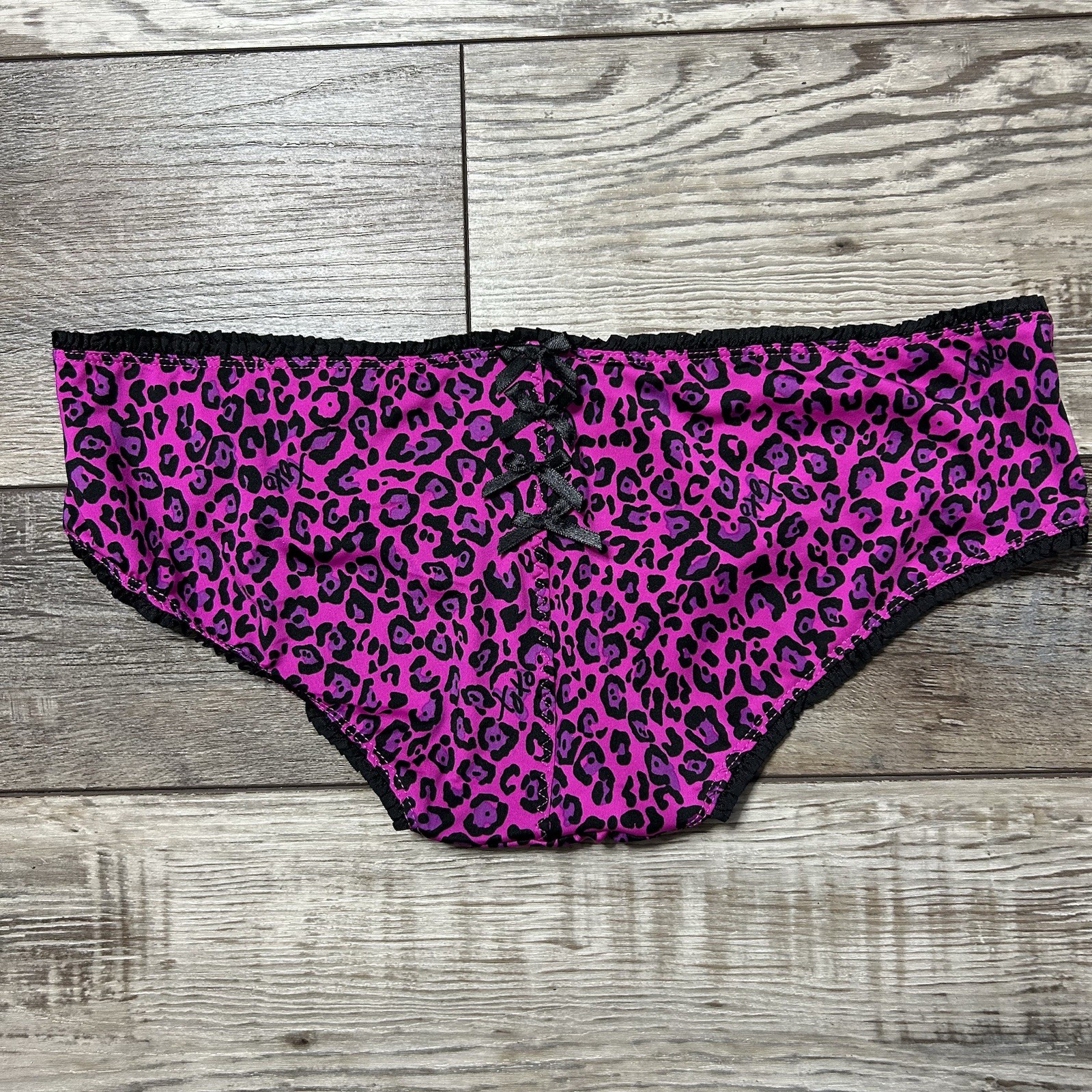 XOXO Bikini Panty Size XL Panties Lot of 3 Underwear Animal Print Bows Pink NEW