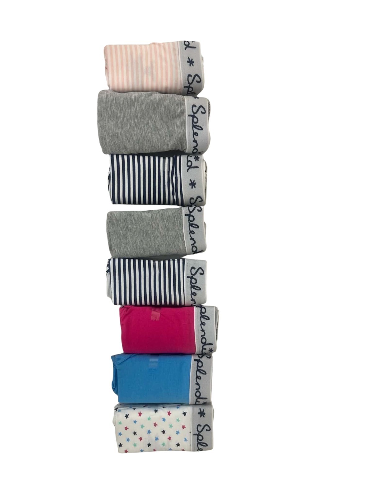 Splendid Girl’s Underwear Hipster XL 8Pk Waist 26.5″ 96-120lbs Cotton Stretch