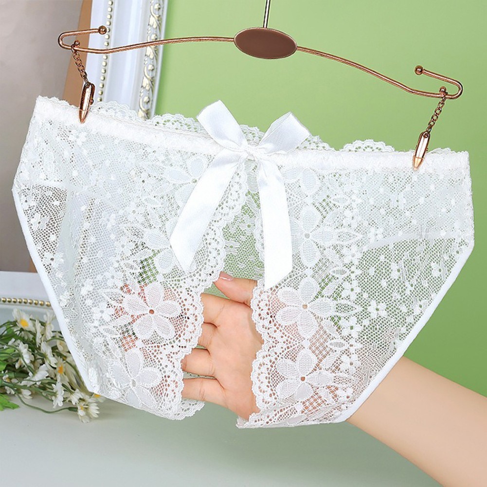 Womens Unique Bow Feature on Sexy Crotchless Panties in Various Colors