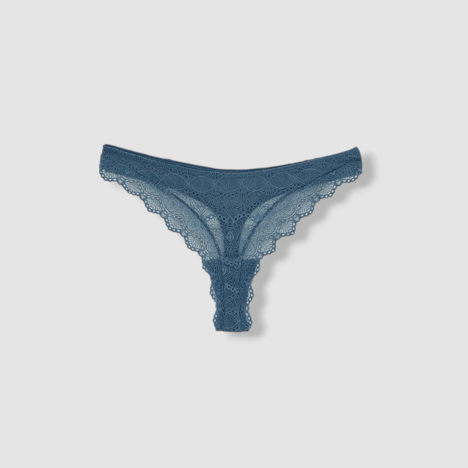 $55 Else Women’s Blue Camellia Scalloped Lace Thong Panty Size XL/12