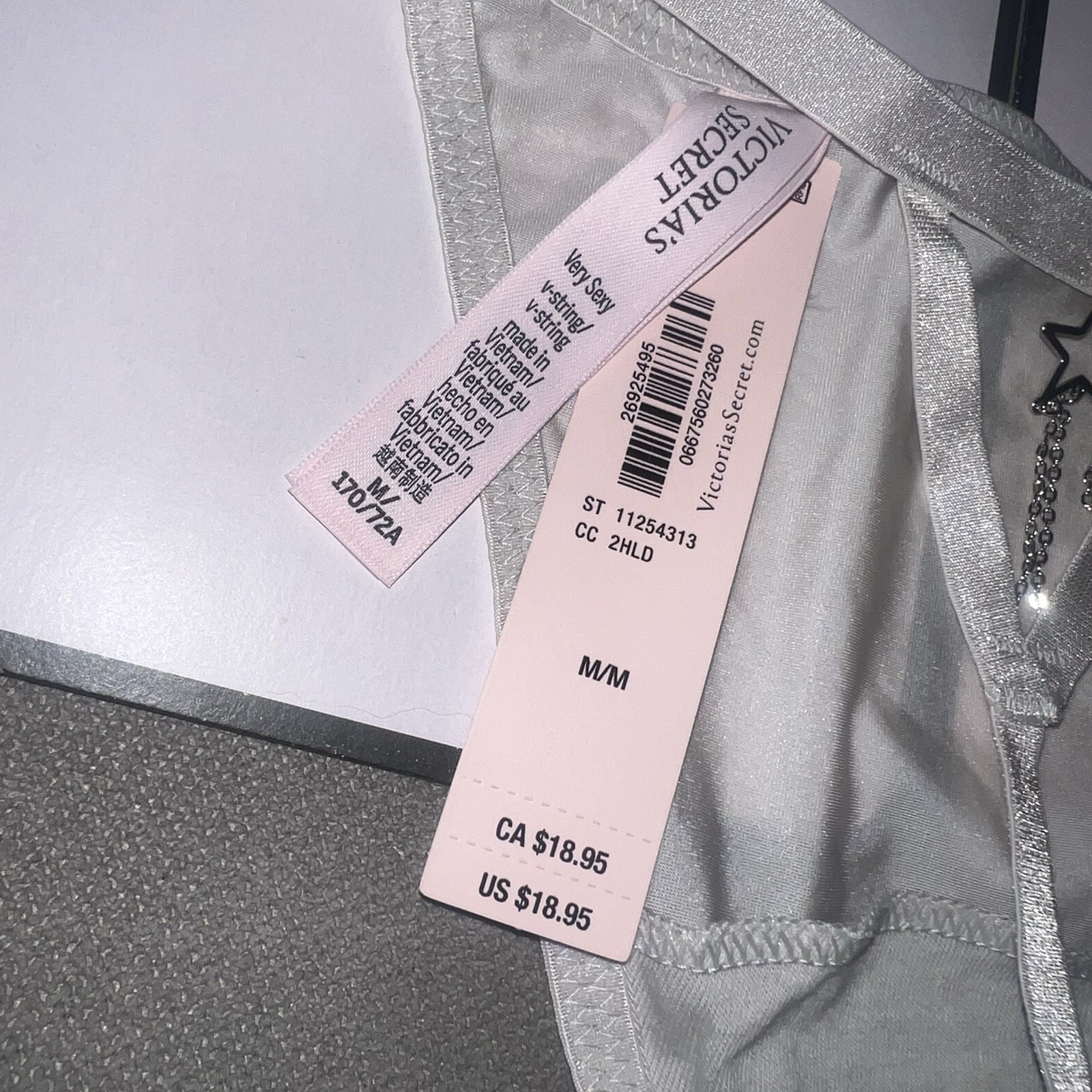 New Victoria’s Secret Medium M Very Sexy Thong Panty Star Charm VS Underwear