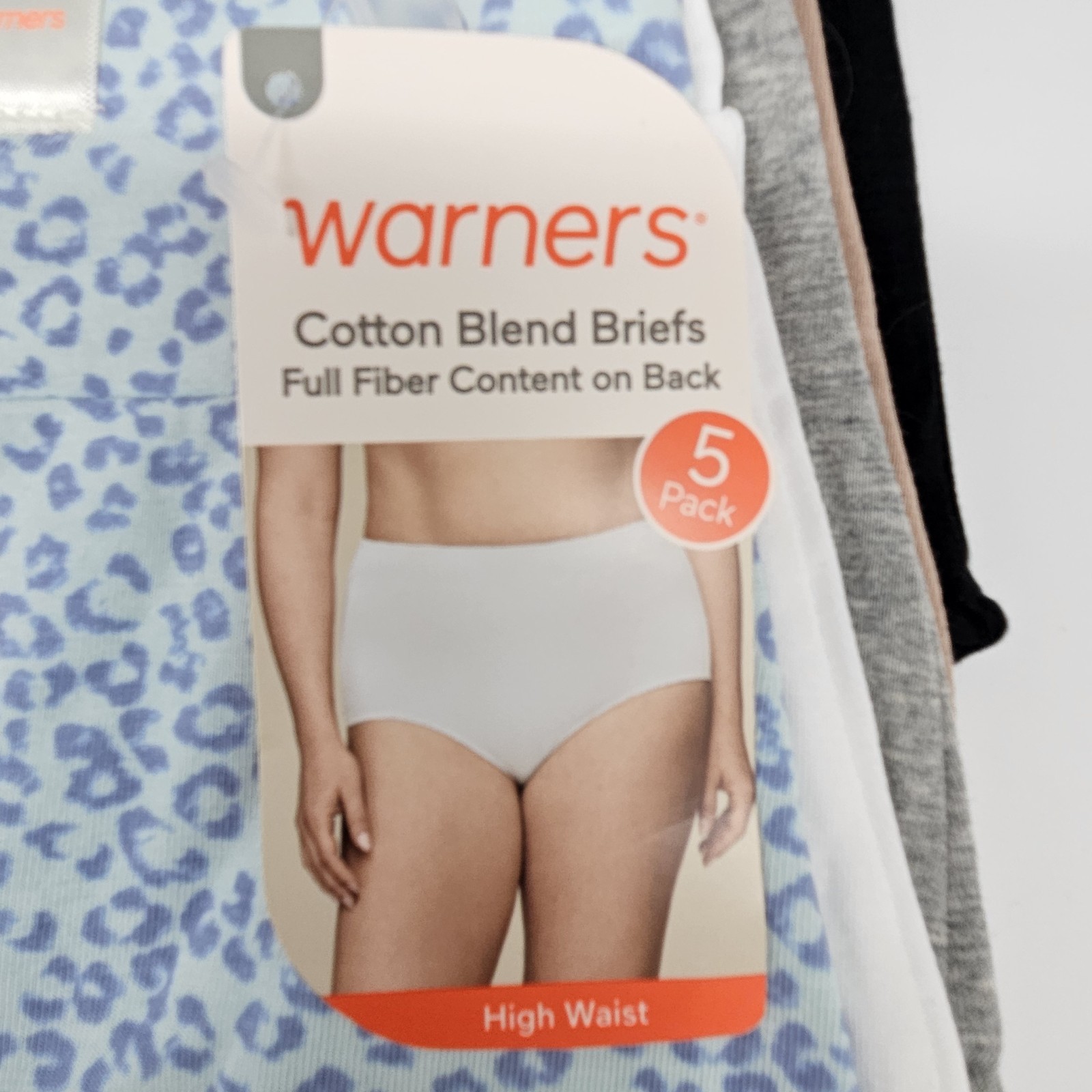 WARNERS 5 Pk Womens S M L XL Wide Waistband Cotton Briefs Black Beige Gray White