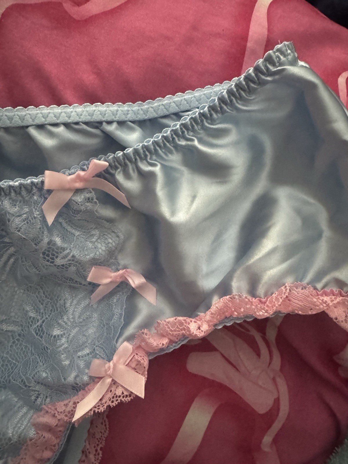 Underwear Panties Retro Ruffles Blue Pink Cute Unique Pin Up Style Vintage M-L