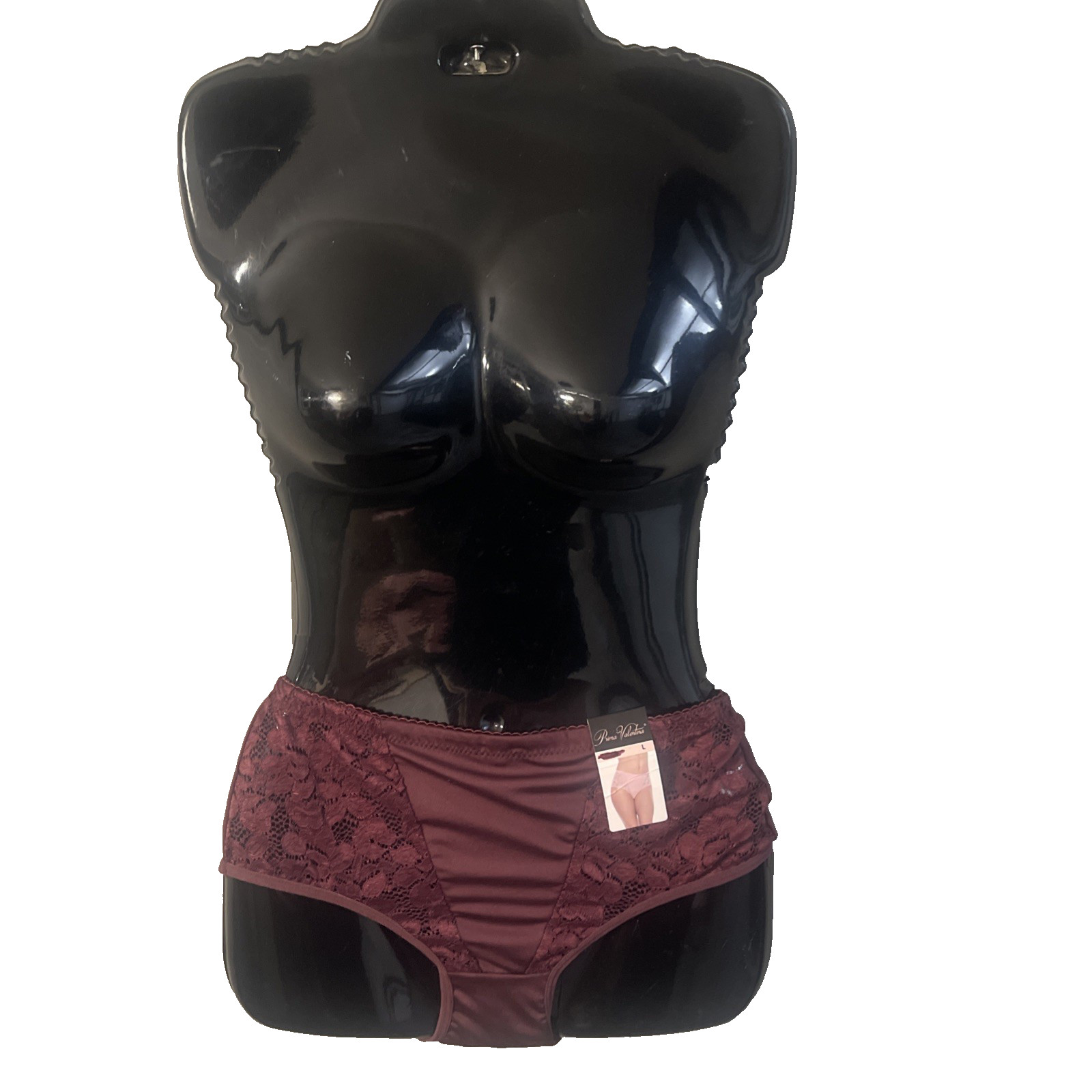 NWT Prima Valentina Brief Panty Maroon Lace Large Sissy Feminine Whimsigoth