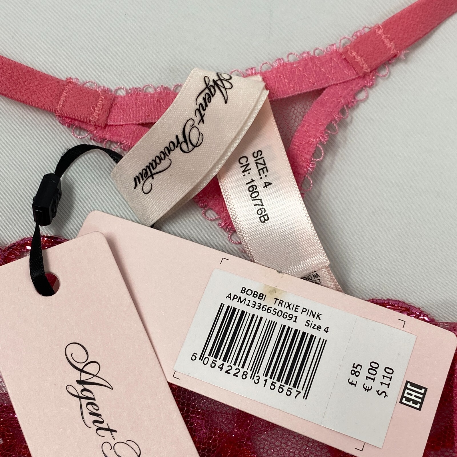 Agent Provocateur Bobbi Pink Thong AP4 Large NWT