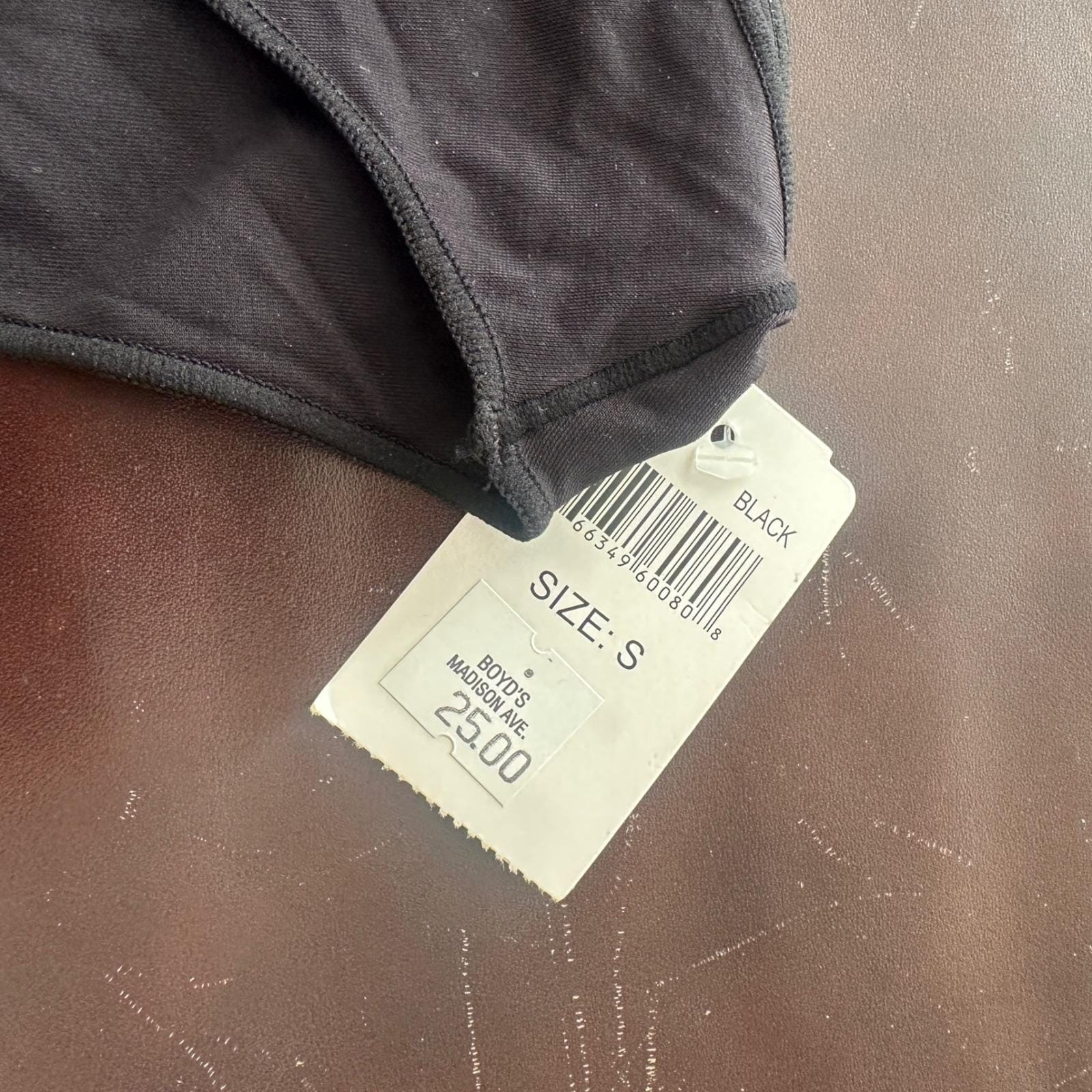 Le Mystere L’image Collection 455 Brief Black Nylon Lycra Spandex Size S NWT