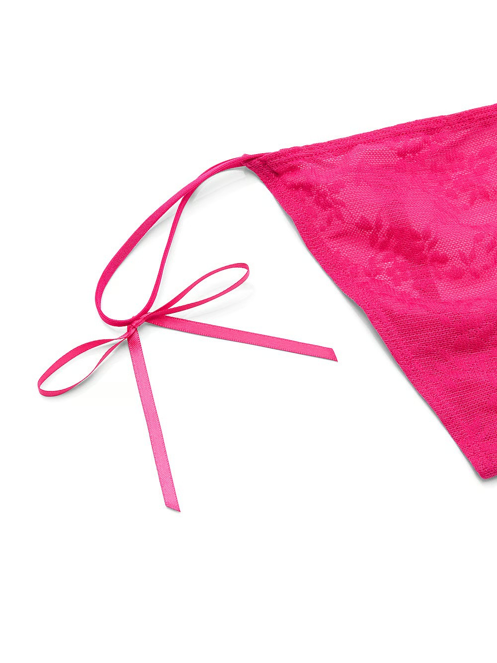 Victoria’s Secret PINK – S Wink Hot Pink Side Tie Lace V-String Panty – Small