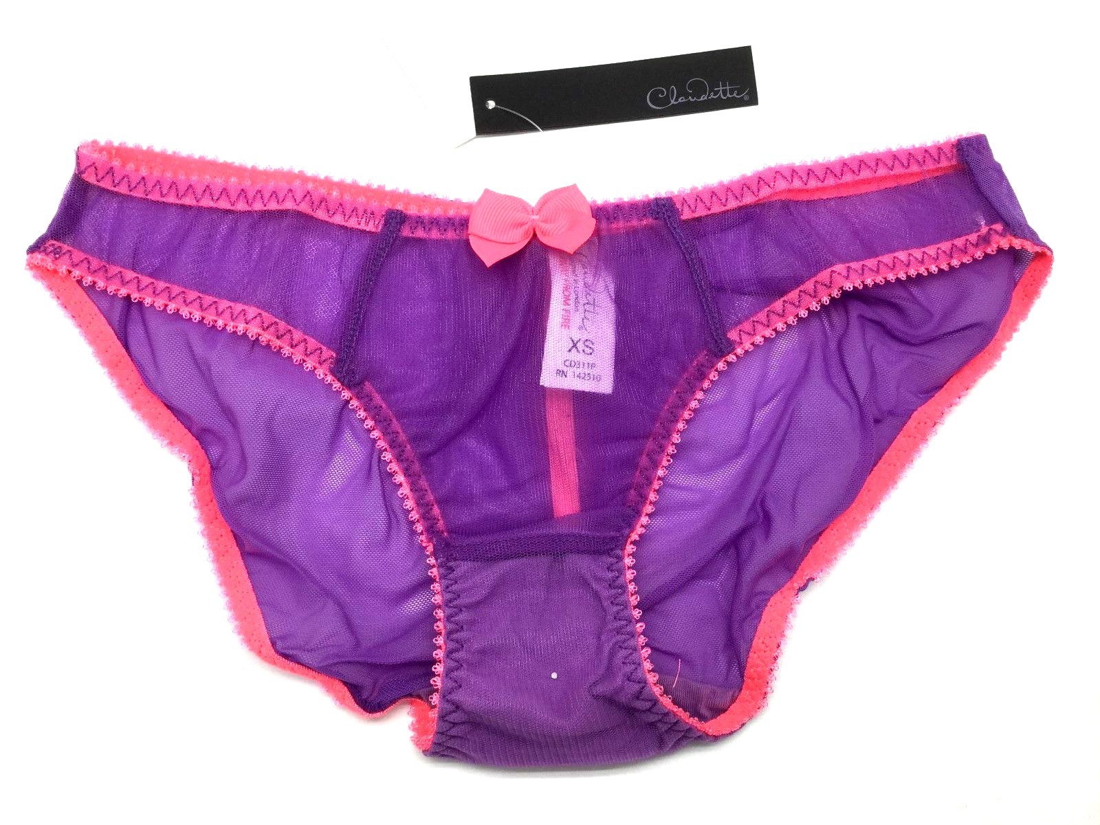 Love Claudette Dessous Mesh Ultra Violet Bikini Panty Women’s Lingerie Intimates
