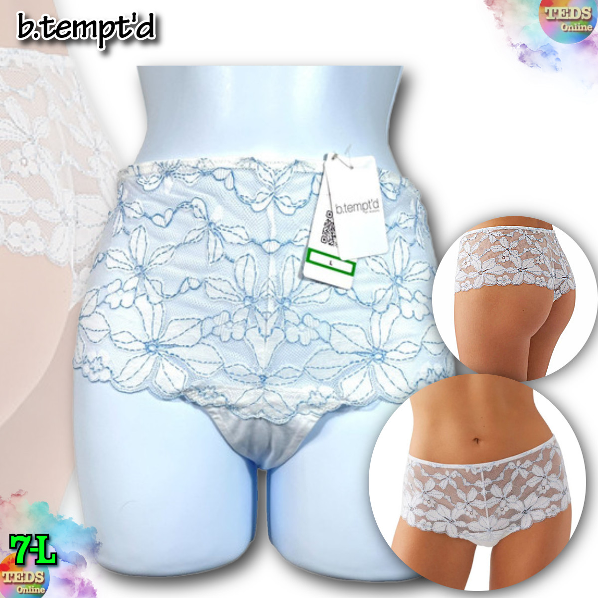 NWT b.tempt’d by Wacoal Women’s 7-L Feeling Famous Tanga Underwear 945209 White