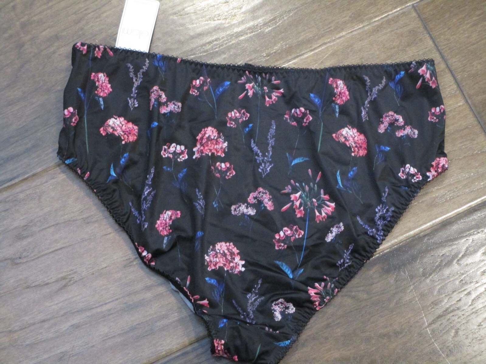 ELOMI MORGAN FULL BRIEF PANTIES IN MOONLIGHT MEADOW BLACK SIZE XL NEW