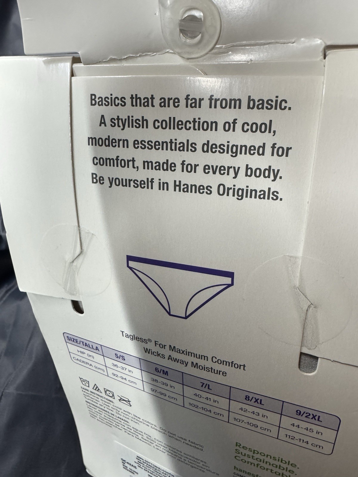 Hanes Women’s Originals Cotton Stretch Bikinis 6 Pack – Size 6 M – New