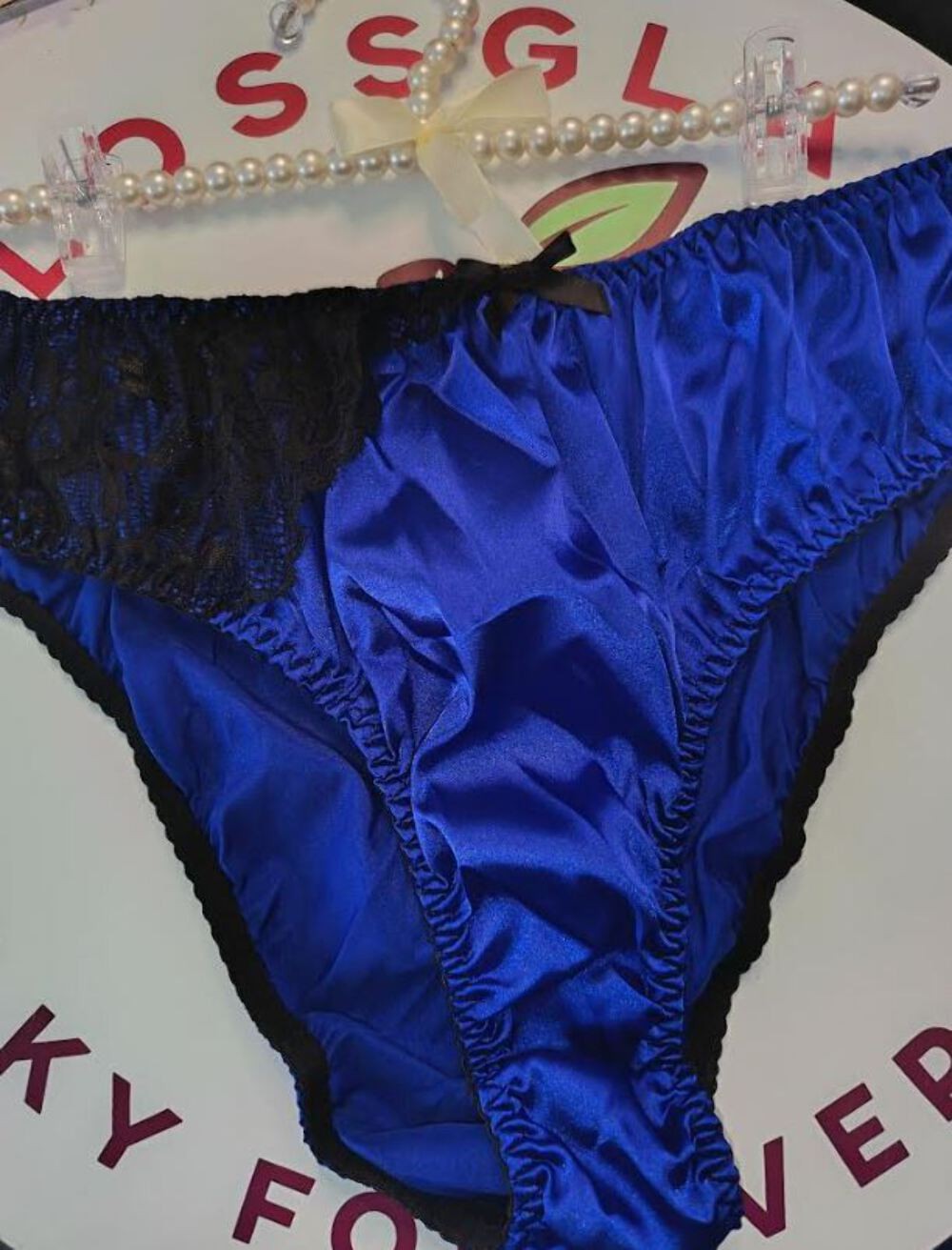 Women’s royal blue satin panties soft plus size silky knickers size 4XL 24
