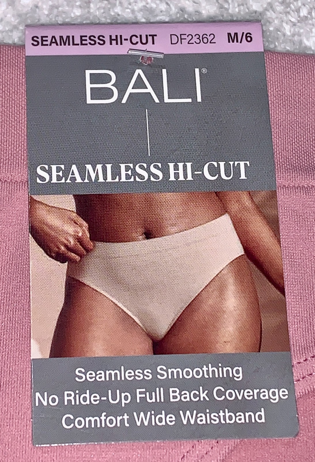 BALI One Smooth U Seamless All Around Smoothing Pink Hi Cut Panty Womens Sz M L