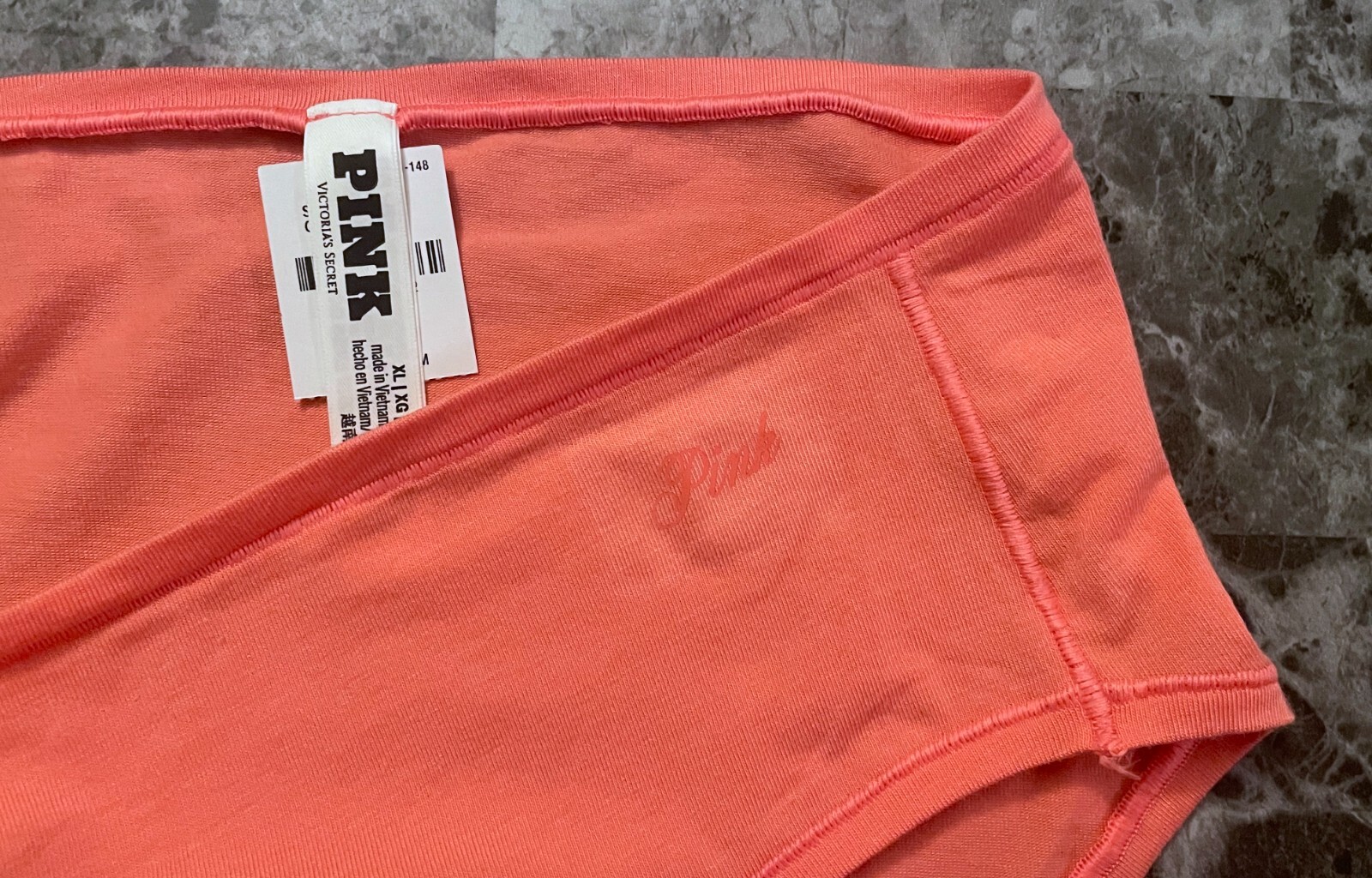 NWT VICTORIA’S SECRET PINK XL CORAL COTTON MODAL BLEND THIN CHEEKY PANTIES