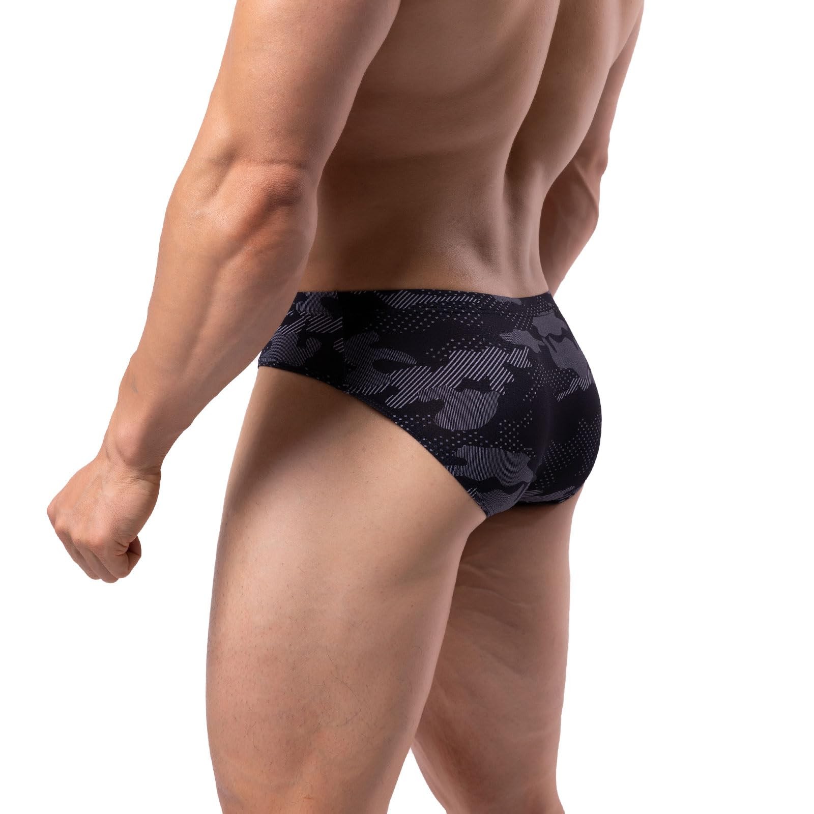 Summer Code Mens Bikini Briefs Bulge Pouch Underwear Breathable Medium, Black