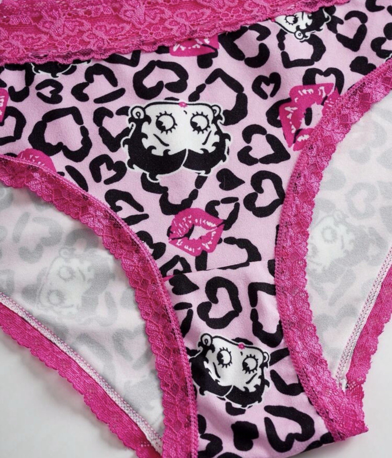 Women’s Teen’s Betty Boop Cartoon Pink Bikini Brief Panties Stretch 3pk Large