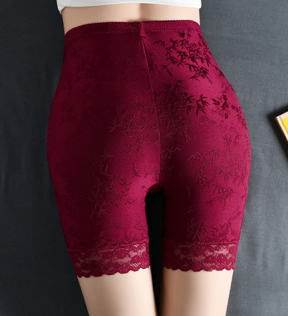 Women High waist Leggings lace Floral ice silk Plus size safety Underpants 92251