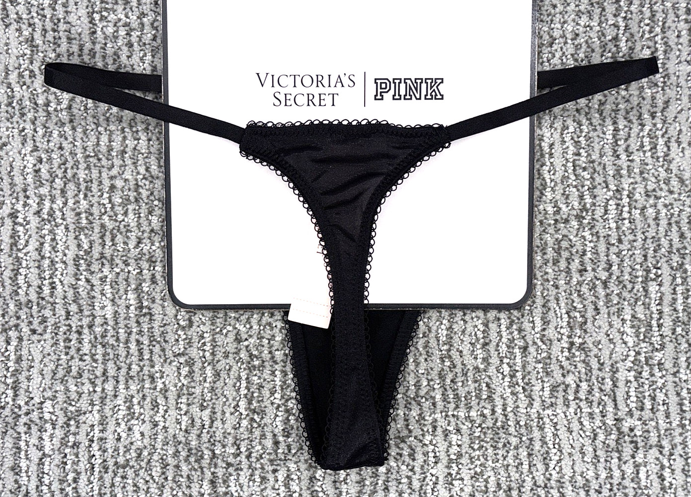 Victoria’s Secret Dream Angels NWT Medium Black Crystal Shimmer Thong Panty Sexy