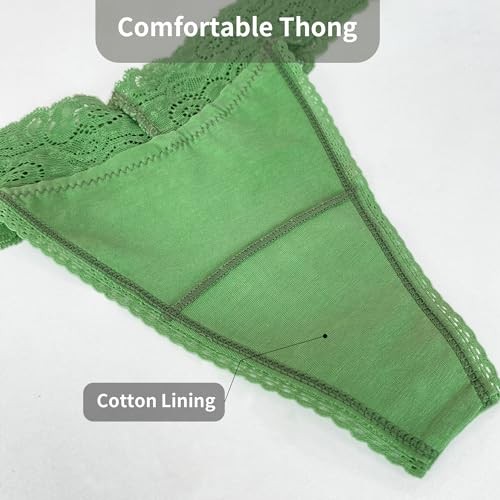 Lace Thongs for Women Sexy Thong X-Large 10pcs Cotton Lace Thongs-multicolor