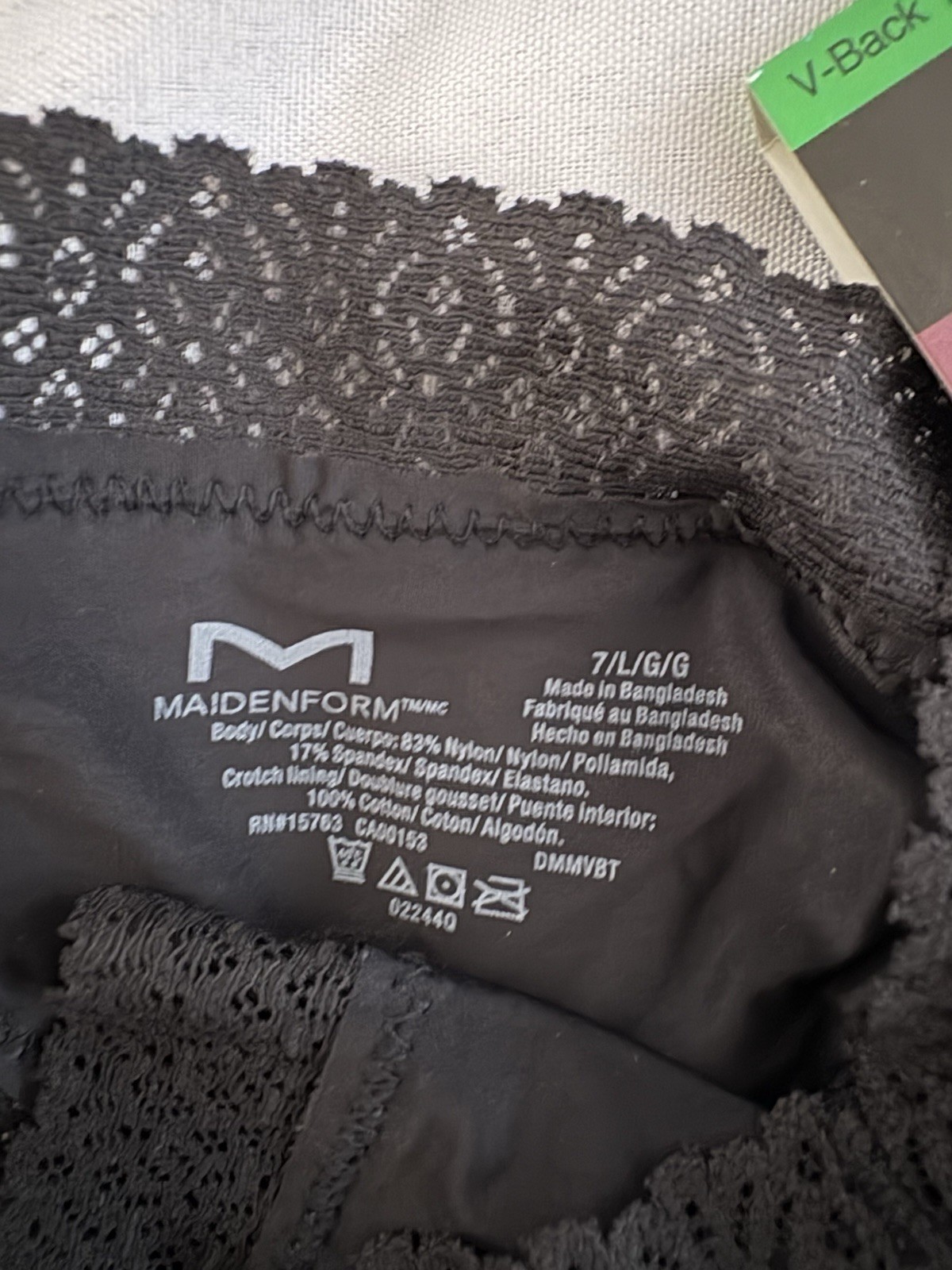 NEW Maidenform DMMVBT V Back Thong 2 Pair Size Large 7 Women’s Thong Multicolor