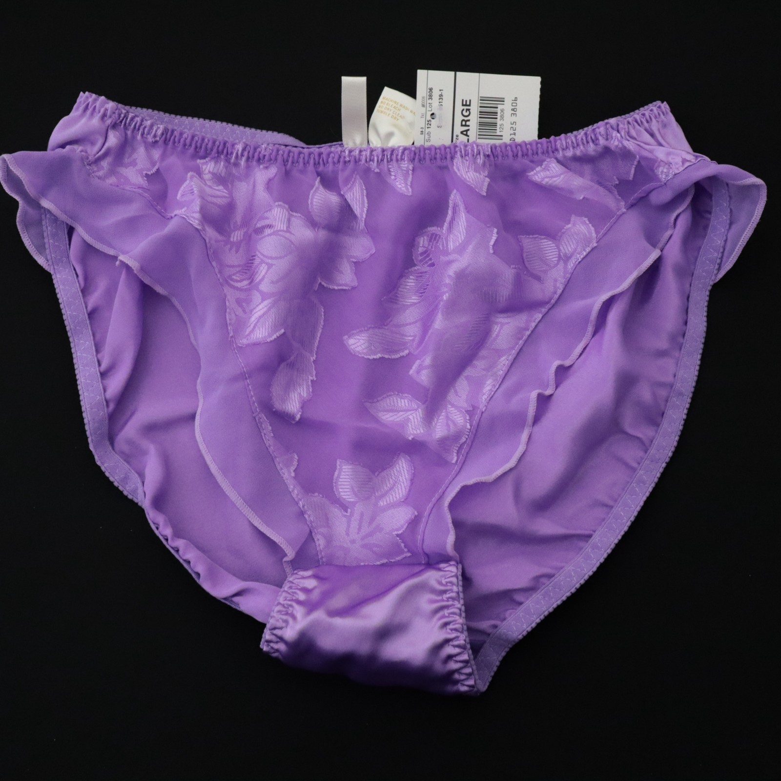 NEW Delicates VTG 90s JcPenney Polyester Satin Flutter Bikini Brief Panty LARGE
