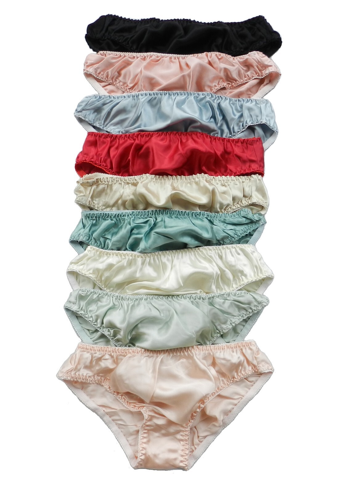6 Pieces 100% Pure Silk Women’s Bikini Panties Size M L XL 2XL 3XL