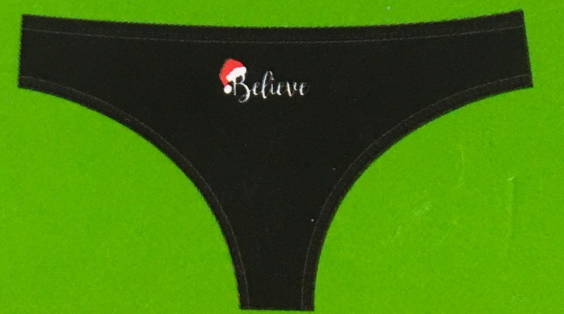 Holiday Times 7 Pair Thong Underwear Women Size XXL 20 Santas Snowflakes New