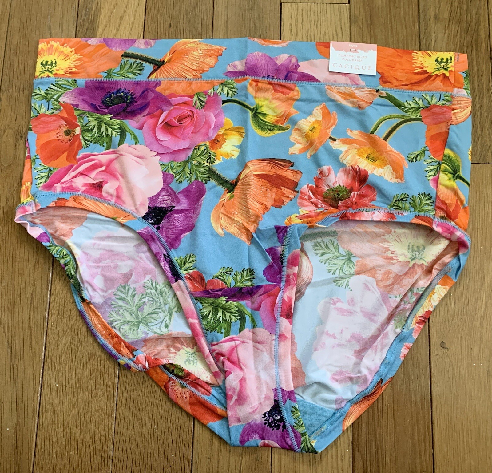 Plus Size 14/16 Lane Bryant Cacique Comfort Bliss Full Brief Panty Spring Flower