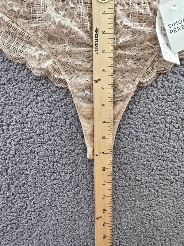 Simone Perele Reve Lace Tanga Scalloped Mid Rise Panty Women’s Nude Pull On