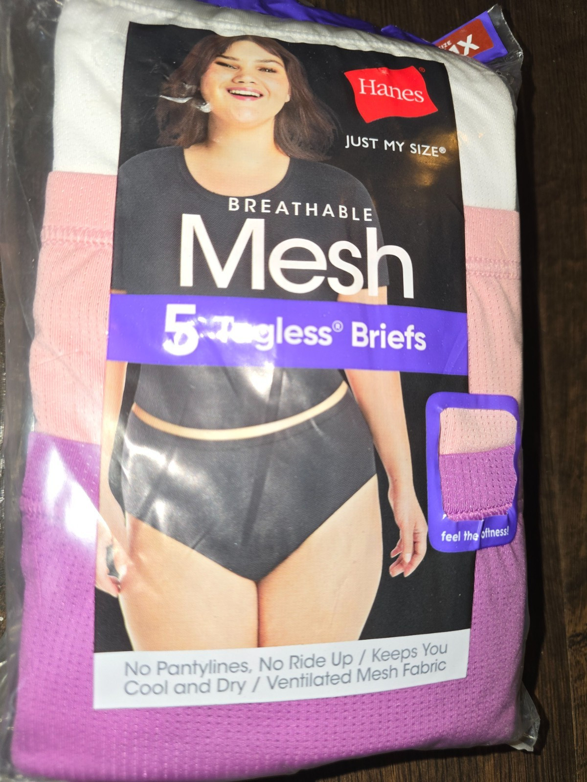 Hanes Just My Size Womens Breathable Mesh Brief Underwear 5 pk Sz 1X 2X 3X 4X 6X
