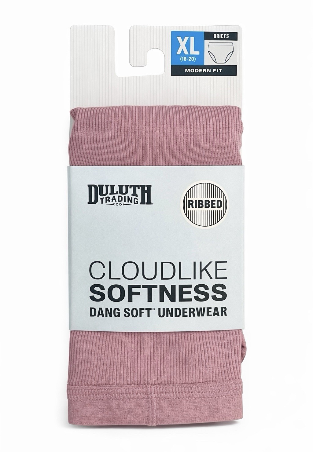 Duluth Women’s Dang Soft Underwear Ribbed Brief/Dusty Rose Size XLG (18-20) NWT